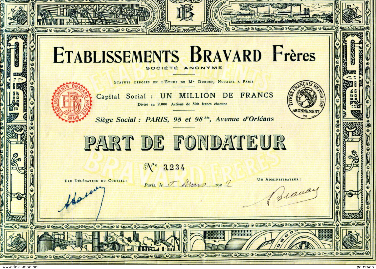 ÉTABLISSEMENT BRAVARD FRÈRES (Déco) - Industrie