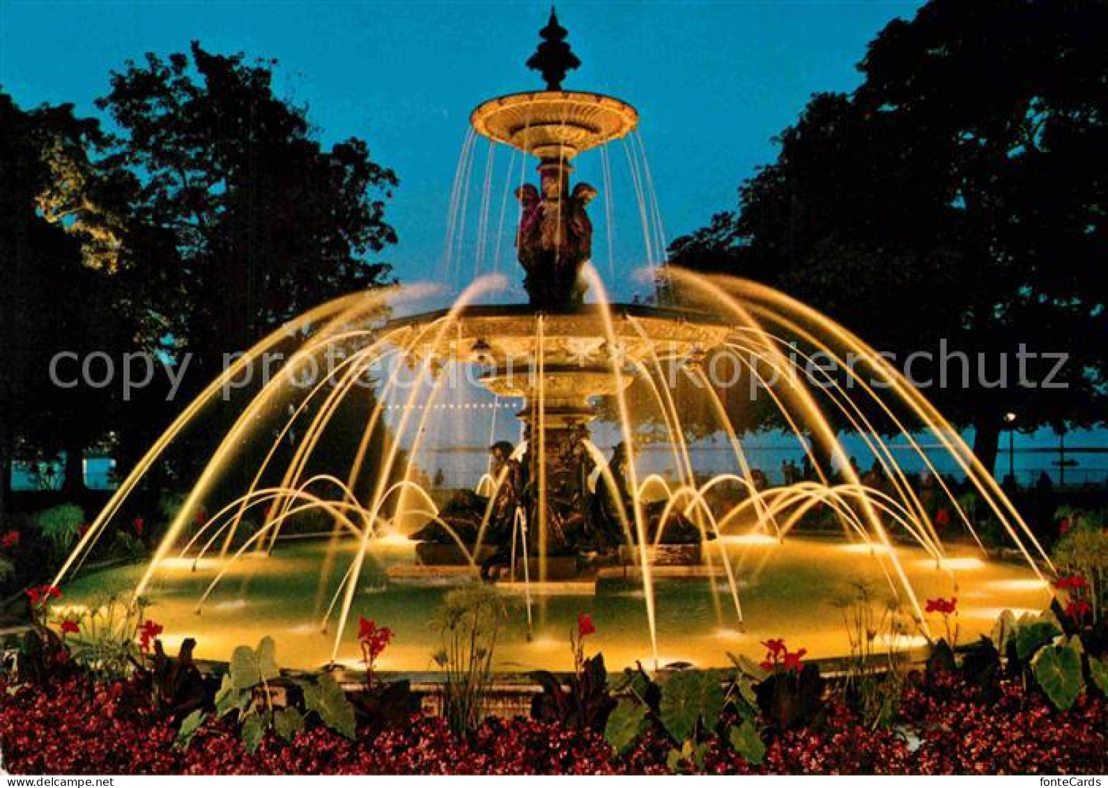 12844427 Geneve GE Fontaine Du Jardin Anglais De Nuit Englischer Garten Springbr - Andere & Zonder Classificatie