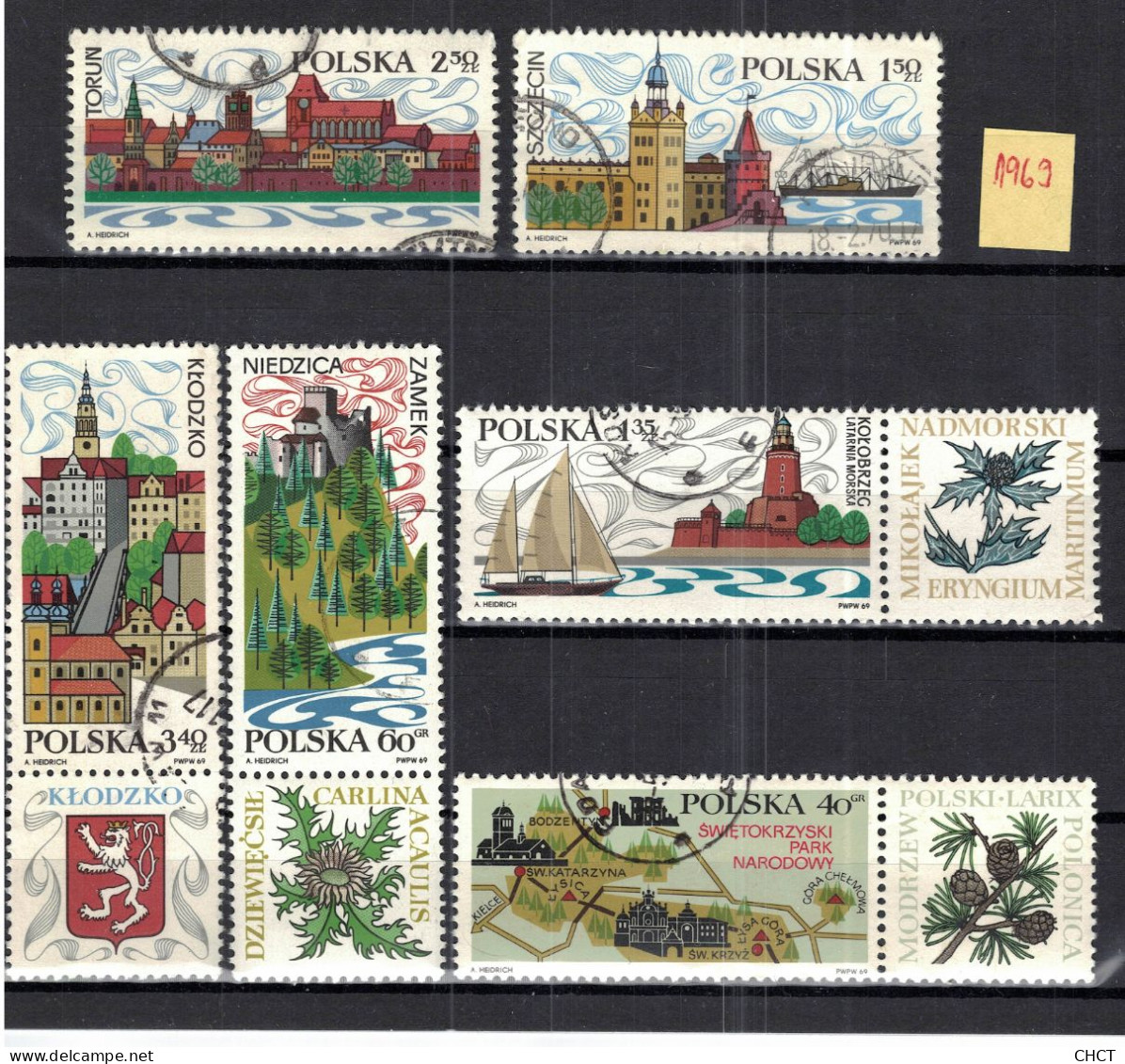 CHCT84 - Architecture, Cities, Buildings, 1969, Used, Poland - Used Stamps