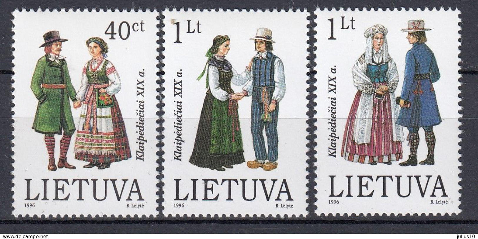 LITHUANIA 1996 National Costumes MNH(**) Mi 610-612 #Lt1137 - Lituania