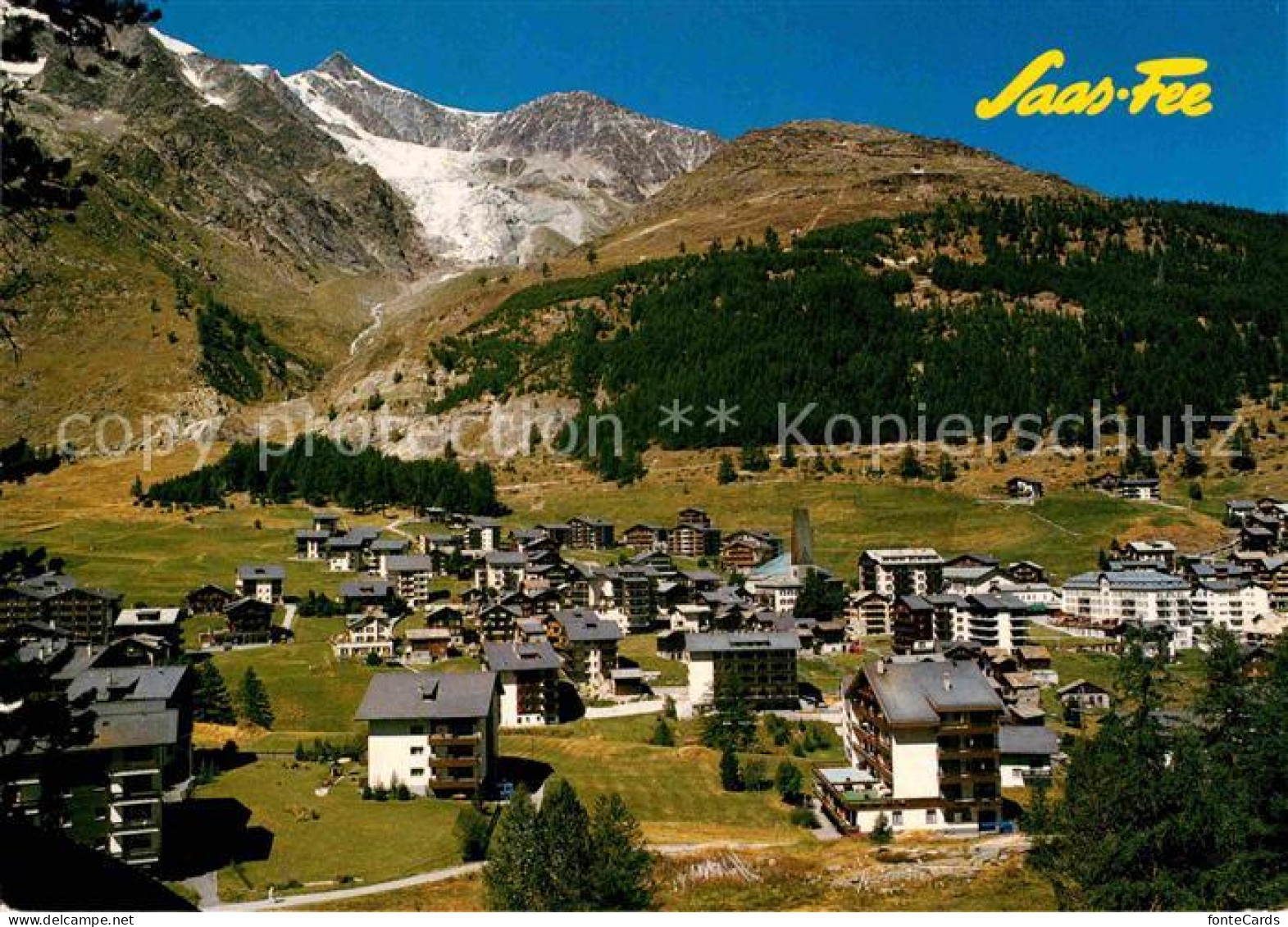 12840557 Saas-Fee Teilansicht Mit Ulrichshorn Hohbalmgletscher Walliser Alpen Sa - Sonstige & Ohne Zuordnung