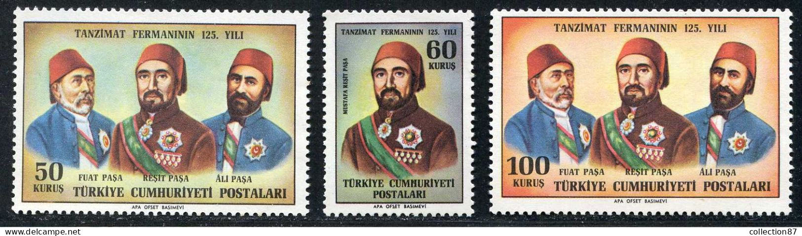 REF093 > TURQUIE < Yv N° 1708 à 1710 * *  -  MNH * * -- Turkey Pacha - Unused Stamps