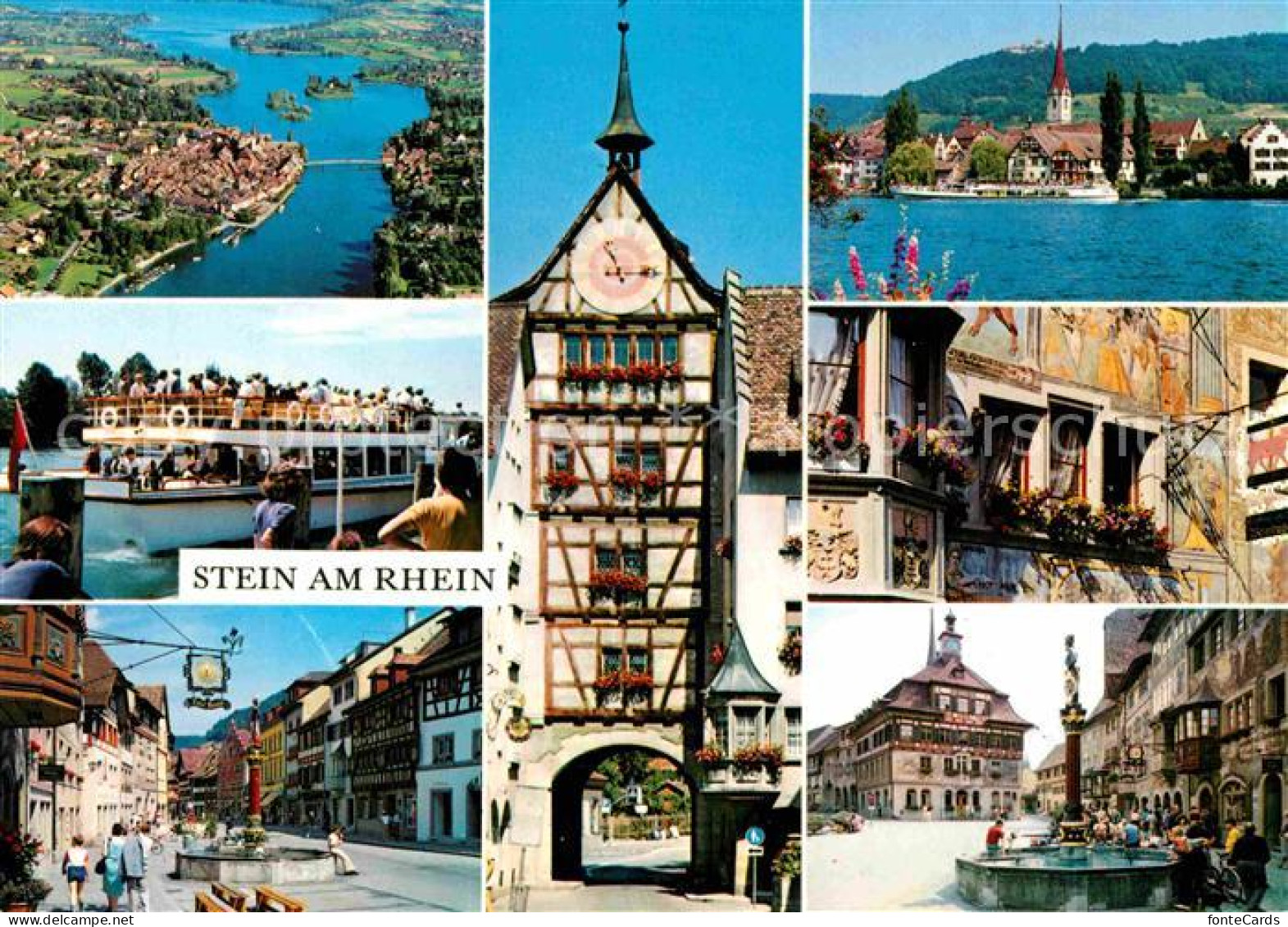 12838539 Stein Rhein Teilansichten Rheinfaehre Marktplatz Brunnen Fachwerk Tor S - Autres & Non Classés