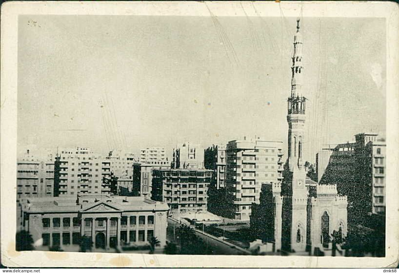 EGYPT - ALEXANDRIA / ALEXANDRIE - KAID IBRAHIM MOSQUE & OMS BUILDING - RPPC POSTCARD 1940s (12654) - Alexandrie