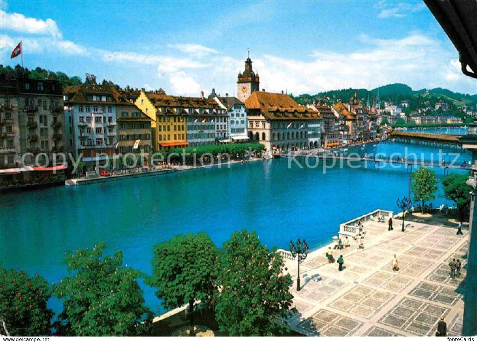 12837209 Luzern LU Vorplatz Jesuitenkirche Altstadt Reuss Unter Der Egg Rathaus  - Autres & Non Classés