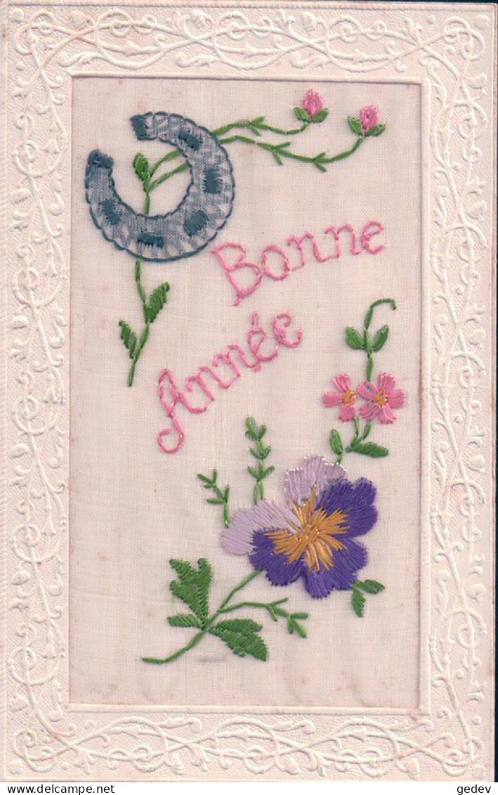 Bonne Année Et Fleurs Brodées (2804) - Bordados