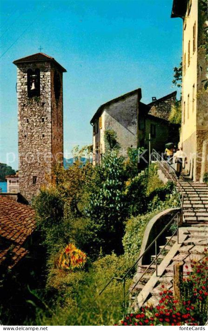 12833647 Gandria Lago Di Lugano Veduta Pittoresca Malerischer Winkel Glockenturm - Andere & Zonder Classificatie