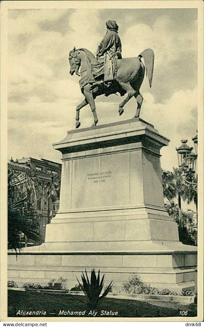 EGYPT - ALEXANDRIA / ALEXANDRIE - MOHAMED ALY STATUE - PUBL. THE ORIENTAL COMMERCIAL BUREAU - 1930s (12655) - Alexandrië