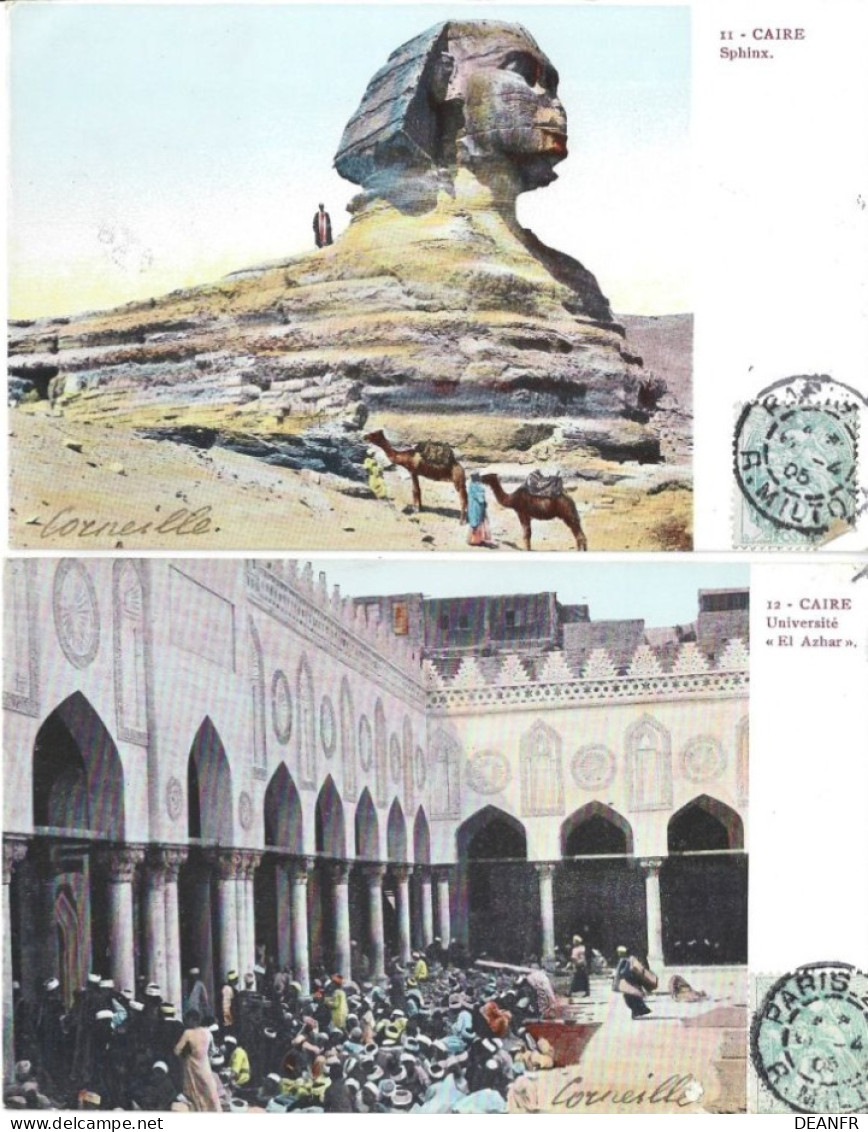 LE CAIRE : Sphinx + Université " El Azhar ". ( 2 Cartes ). - Cairo