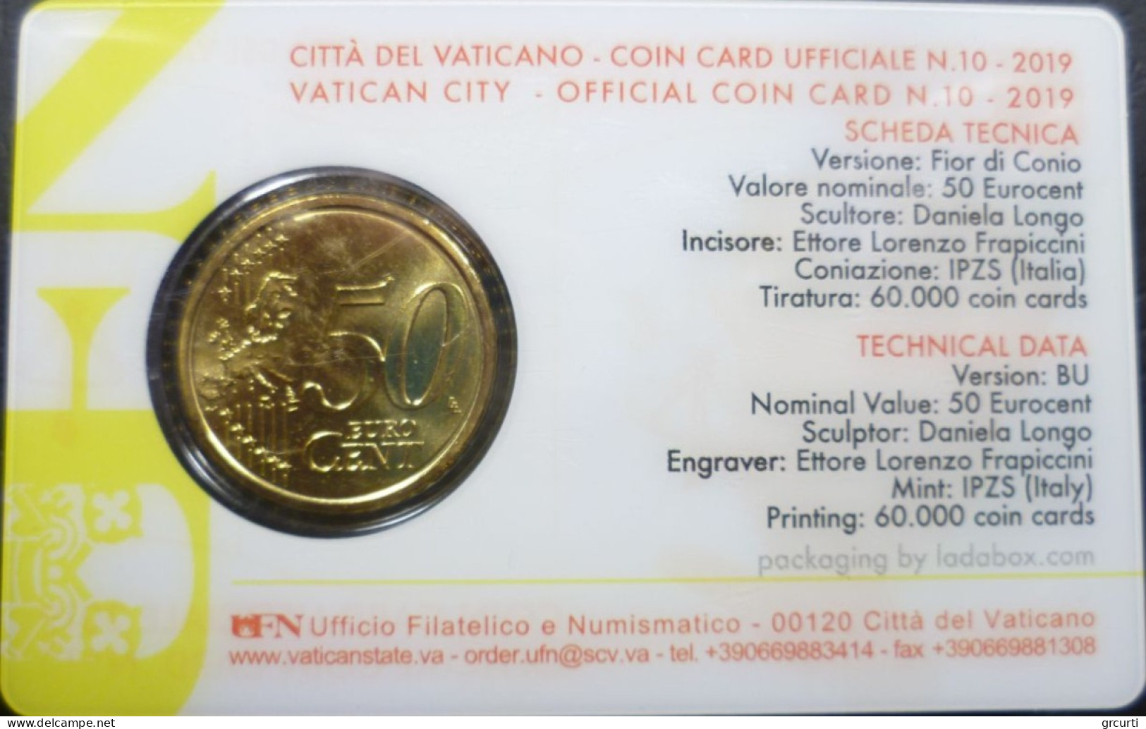 Vaticano - 50 Centesimi 2019 - Coincard N. 10 - UC# 6 - Vaticaanstad