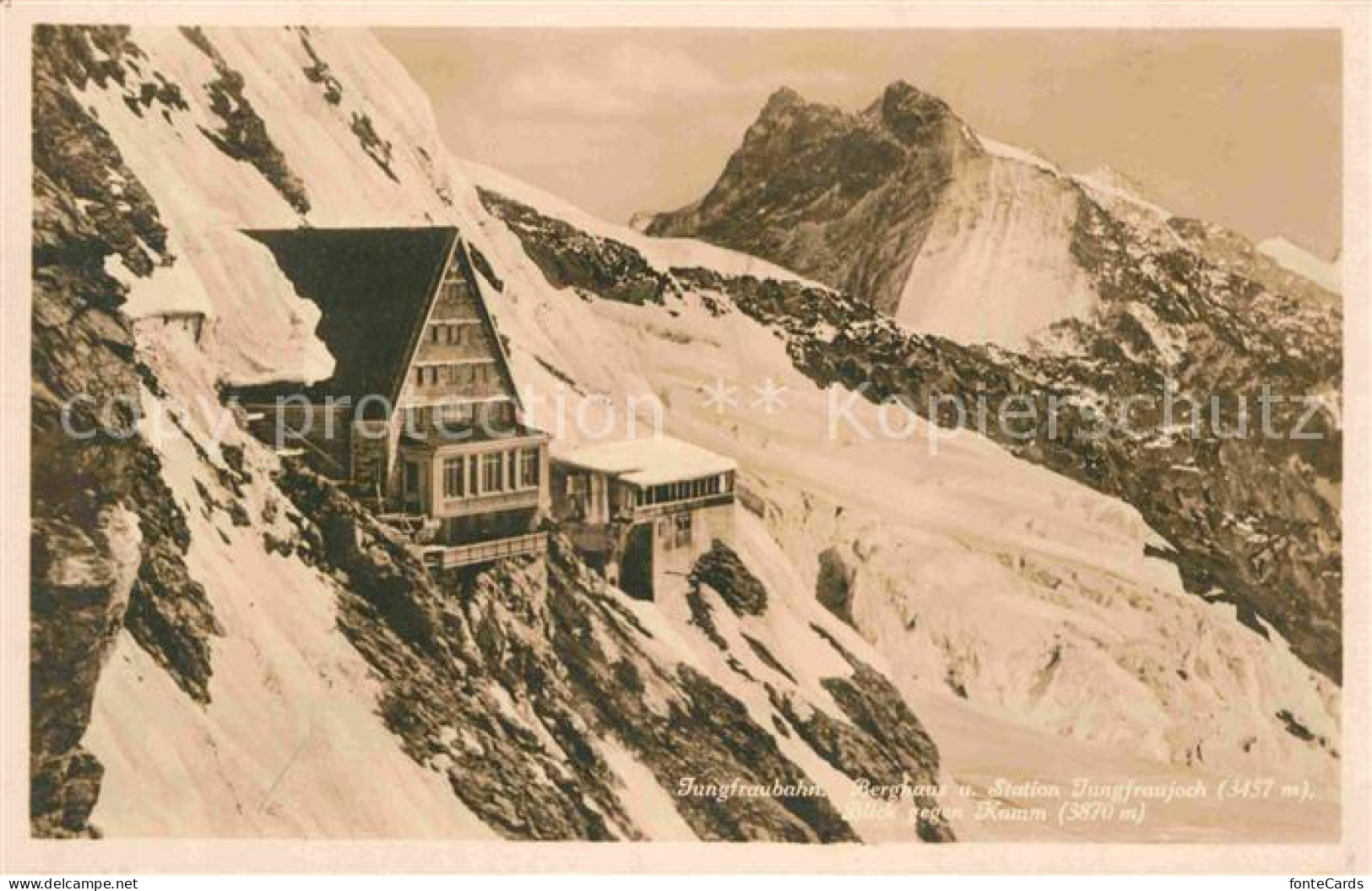 12822377 Jungfraubahn Berghaus Station Jungfraujoch Gegen Kamm Berner Alpen Jung - Andere & Zonder Classificatie