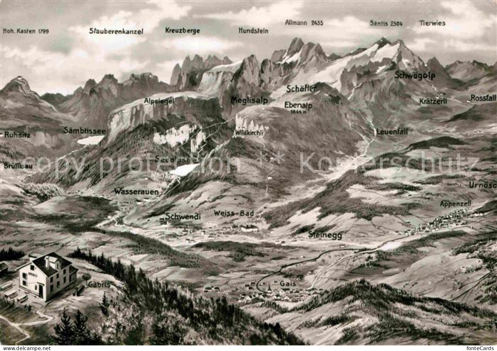 12821069 Appenzell IR Mit Alpstein Appenzeller Alpen Aus Der Vogelperspektive Ap - Other & Unclassified