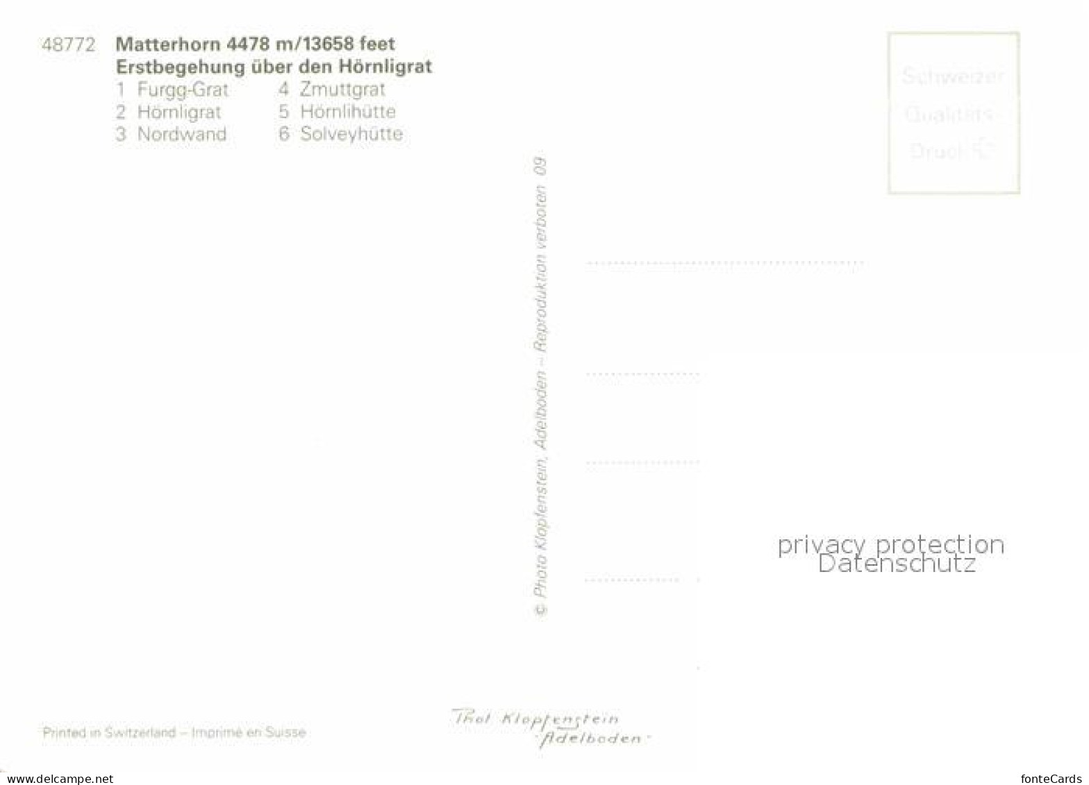 12820457 Matterhorn VS Bergsteiger Routen Erstbesteigung 1865 Route Ueber Den Ho - Sonstige & Ohne Zuordnung