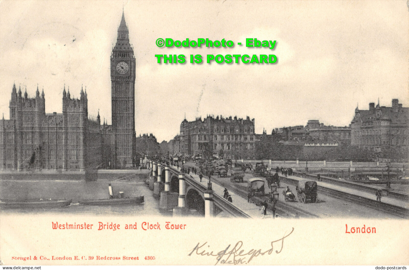 R359792 London. Westminster Bridge And Clock Tower. Stengel. 1903 - Andere & Zonder Classificatie