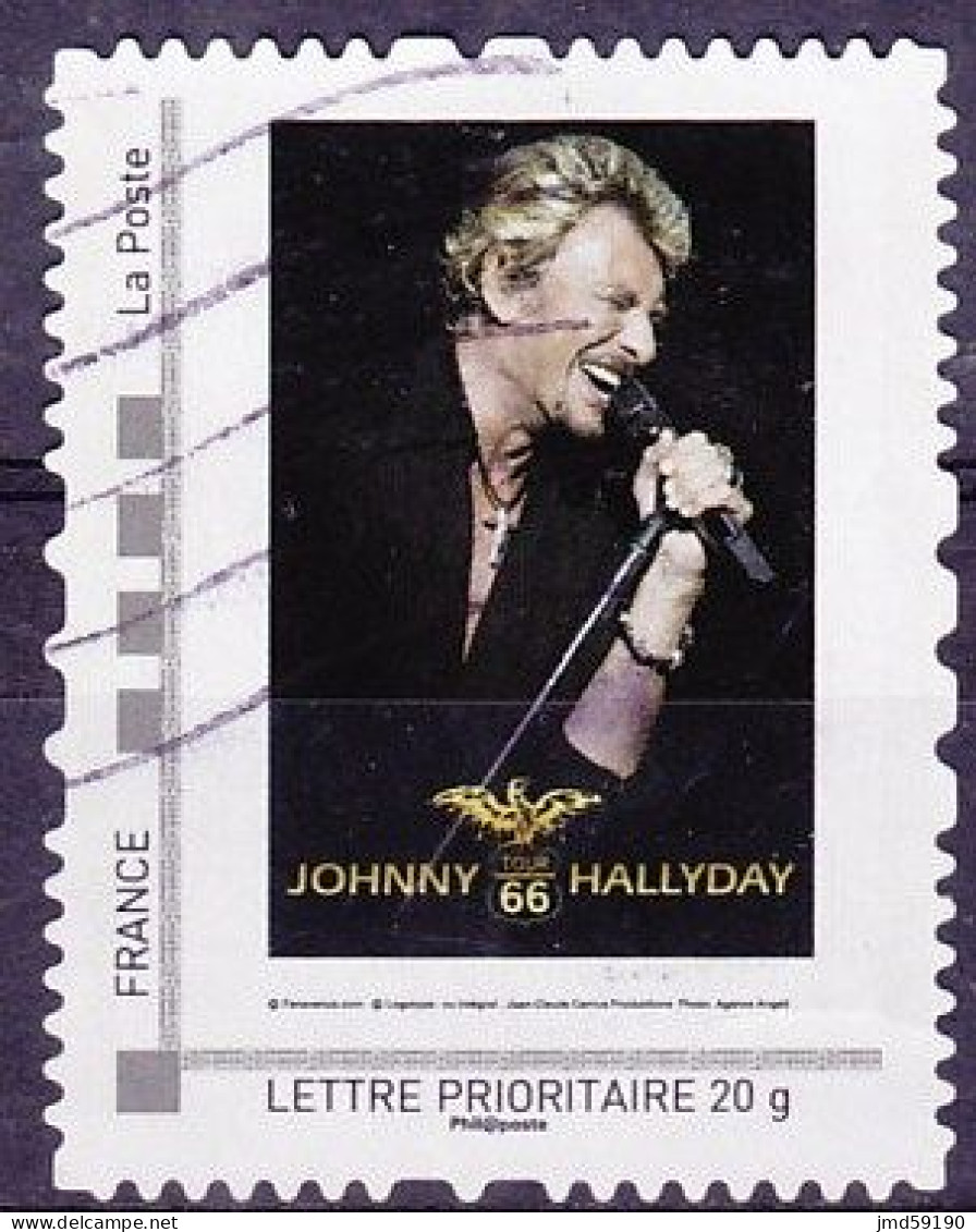 MonTimbraMoi Personnalisé Oblitéré "JOHNNY HALLYDAY Tour 66", Lettre 20gr - Autres & Non Classés