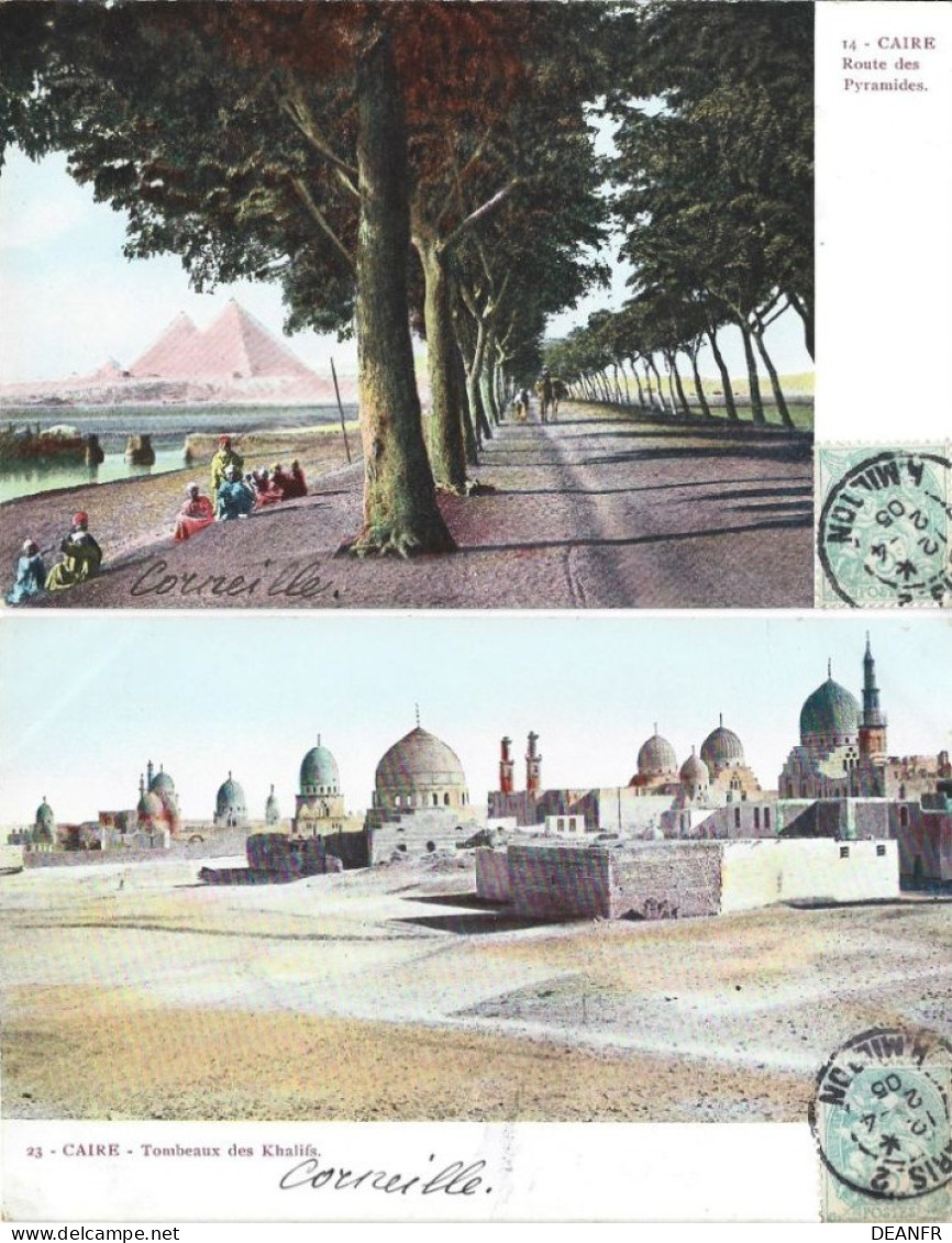 LE CAIRE : Route Des Pyramides + Tombeaux Des Khalifs. ( 2 Cartes ). - Caïro