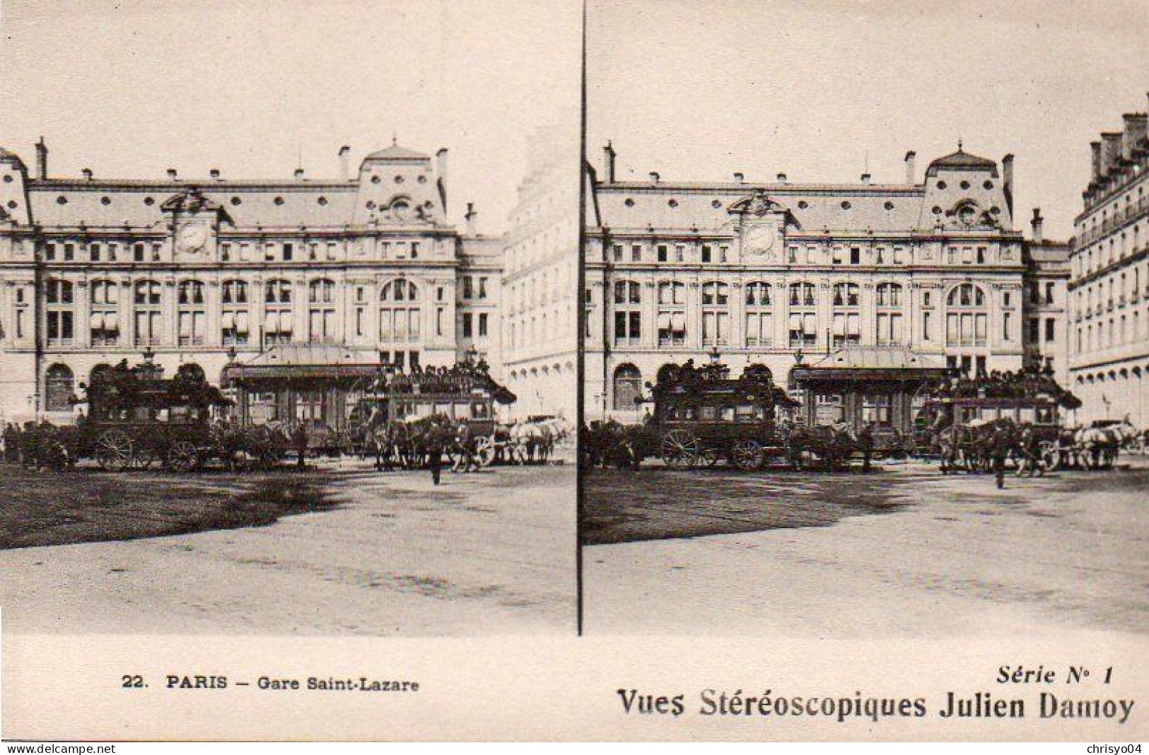 4V4Sb   Photo Vue Stéréoscopique Julien Damoy Paris Gare St Lazare - Photographs