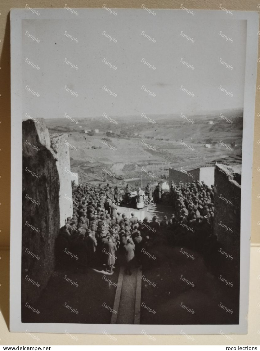 Italia Foto Militari ALCAMO Messa Al Campo. 1929. 115x88 Mm. - Krieg, Militär
