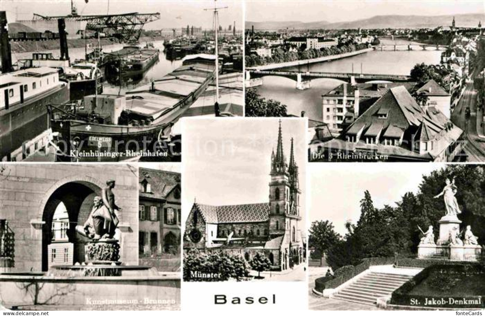 12812879 Basel BS Drei Rheinbruecken Sankt Jakob-Denkmal Muenster Basel - Sonstige & Ohne Zuordnung