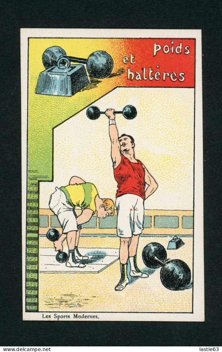 CHROMO   IMAGE  Les  Sports  Modernes   Courbe-Rouzet  Parfait état Jamais Collé  11x7 Cm  Poids Et Haltères - Other & Unclassified