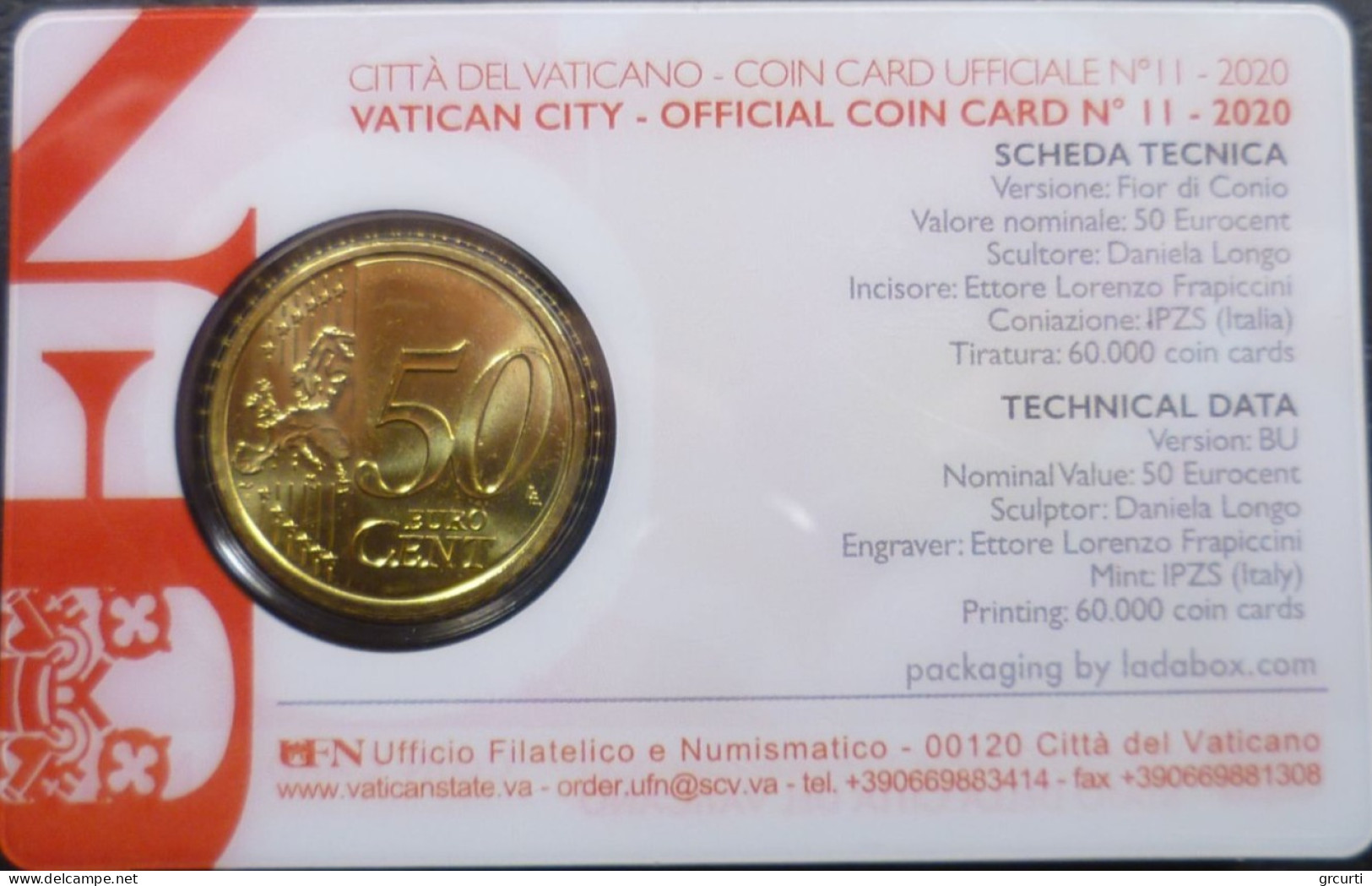 Vaticano - 50 Centesimi 2020 - Coincard N. 11 - UC# 6 - Vaticano