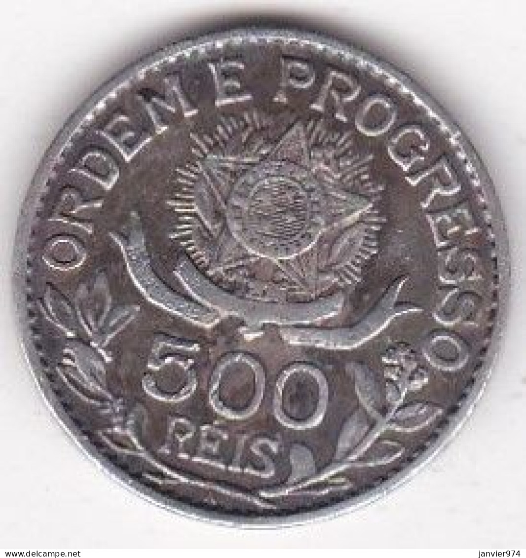 Brésil 500 Reis 1913 , En Argent , KM# 512 - Romania