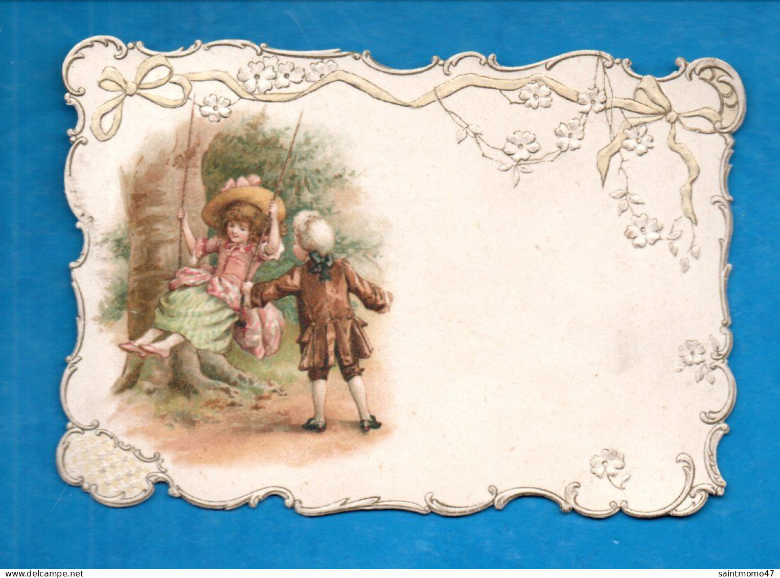 CARTE DE FÊTE . BALANÇOIRE . ENFANTS . CARTE GAUFFRÉE - Réf. N°13032 - - Sonstige & Ohne Zuordnung