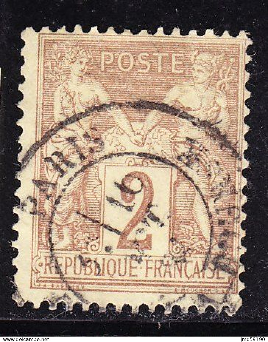 FRANCE Timbre Oblitéré N° 85, Type Sage 2c Brun Rouge - Cachet PARIS - 1876-1898 Sage (Type II)