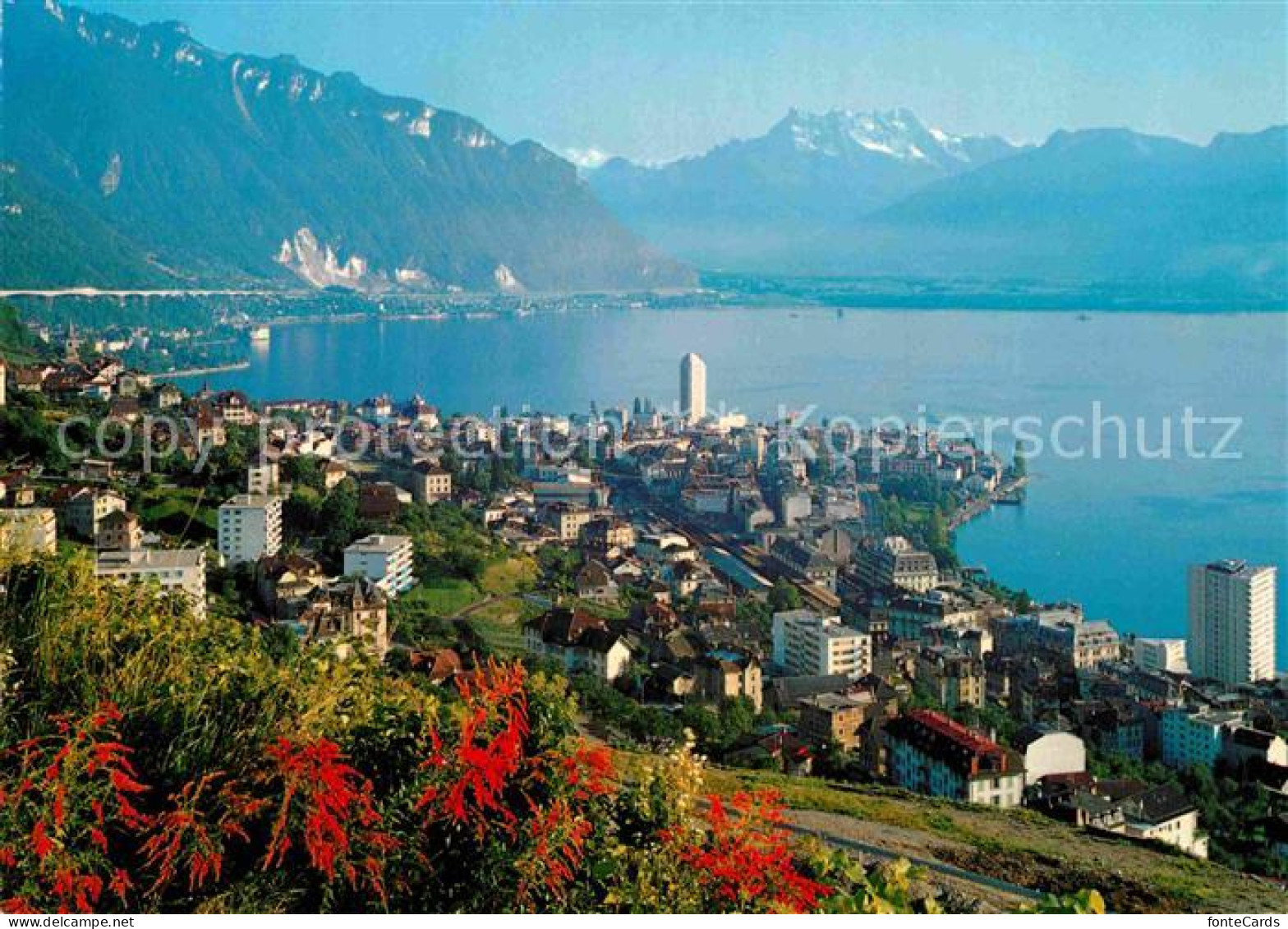 12797149 Montreux VD Lac Leman Et Les Dents Du Midi Montreux - Andere & Zonder Classificatie