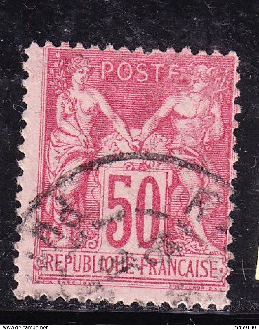 FRANCE Timbre Oblitéré N° 104, Type Sage 50c Rose - 1898-1900 Sage (Type III)