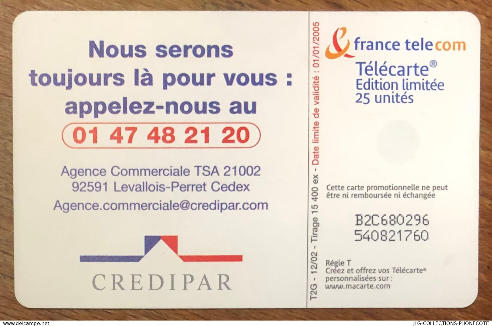 CREDIPAR TELECARTE 25U RÉF PHONECOTE Hn172 UT LUXE TELEFONKARTE SCHEDA TARJETA PHONECARD PREPAID PREPAYÉE CALLING CARD - 25 Unités  