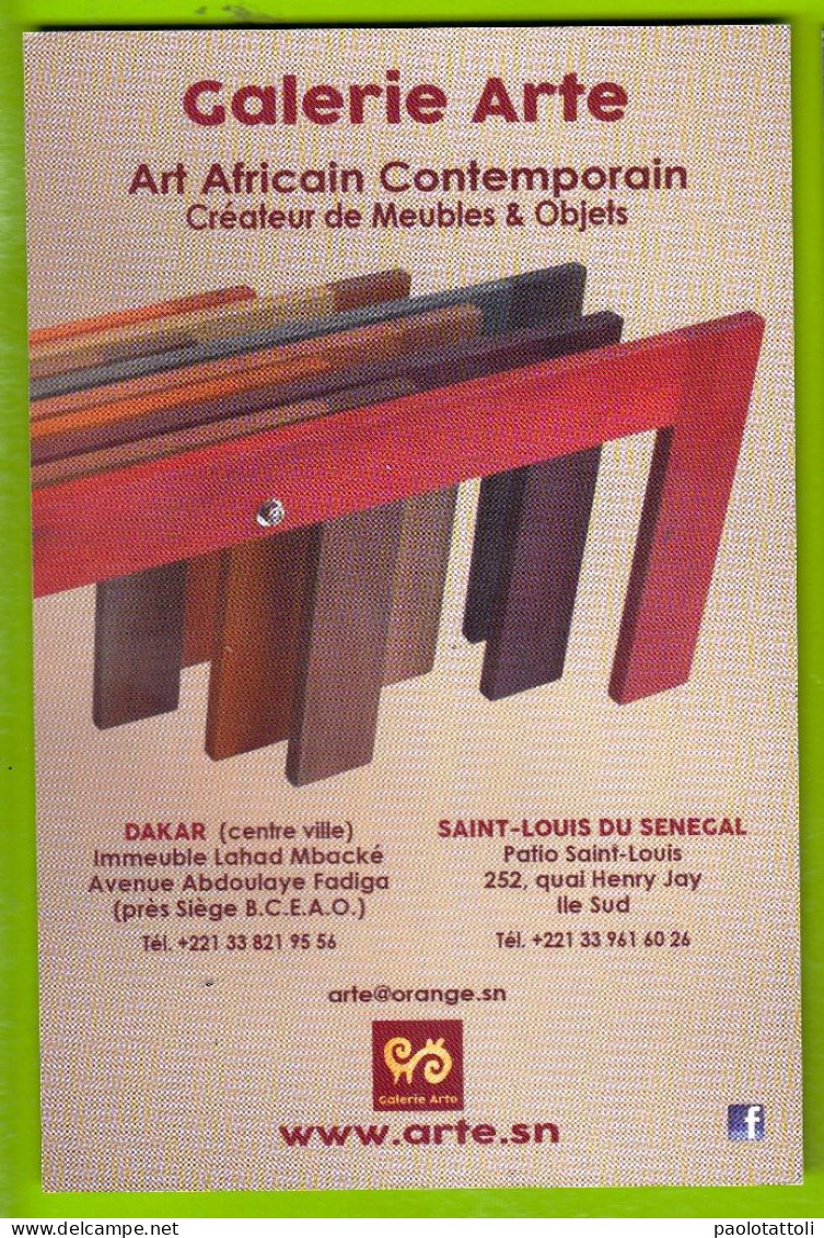 Advertising Card Board- Galerie Arte- Art Africain Contemporain , Dakar- Senegal. Postcard's Sizes. - Advertising