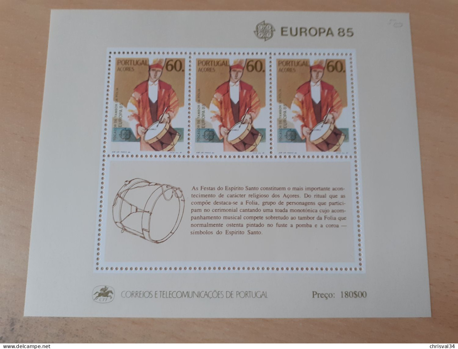 TIMBRES   ACORES  BLOC  FEUILLET   ANNEE   1985   N  6   NEUFS   LUXE** - Azores