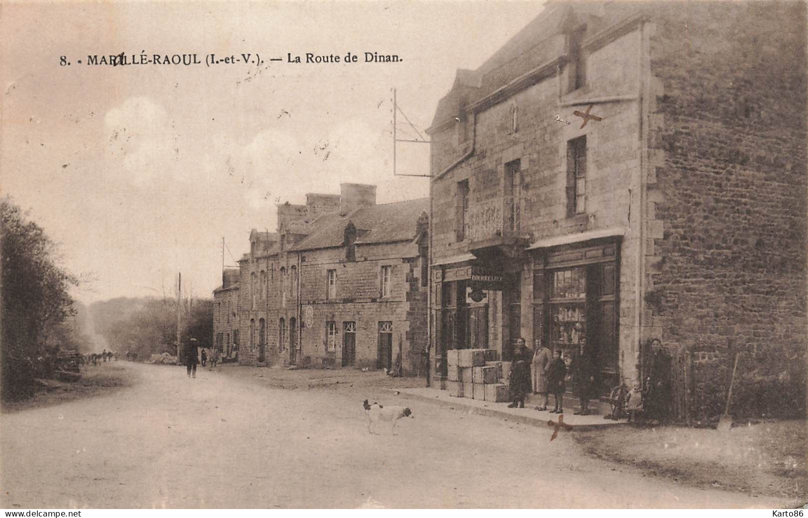 Marcillé Raoul * La Route De Dinan * Commerces Magasins * Villageois - Autres & Non Classés