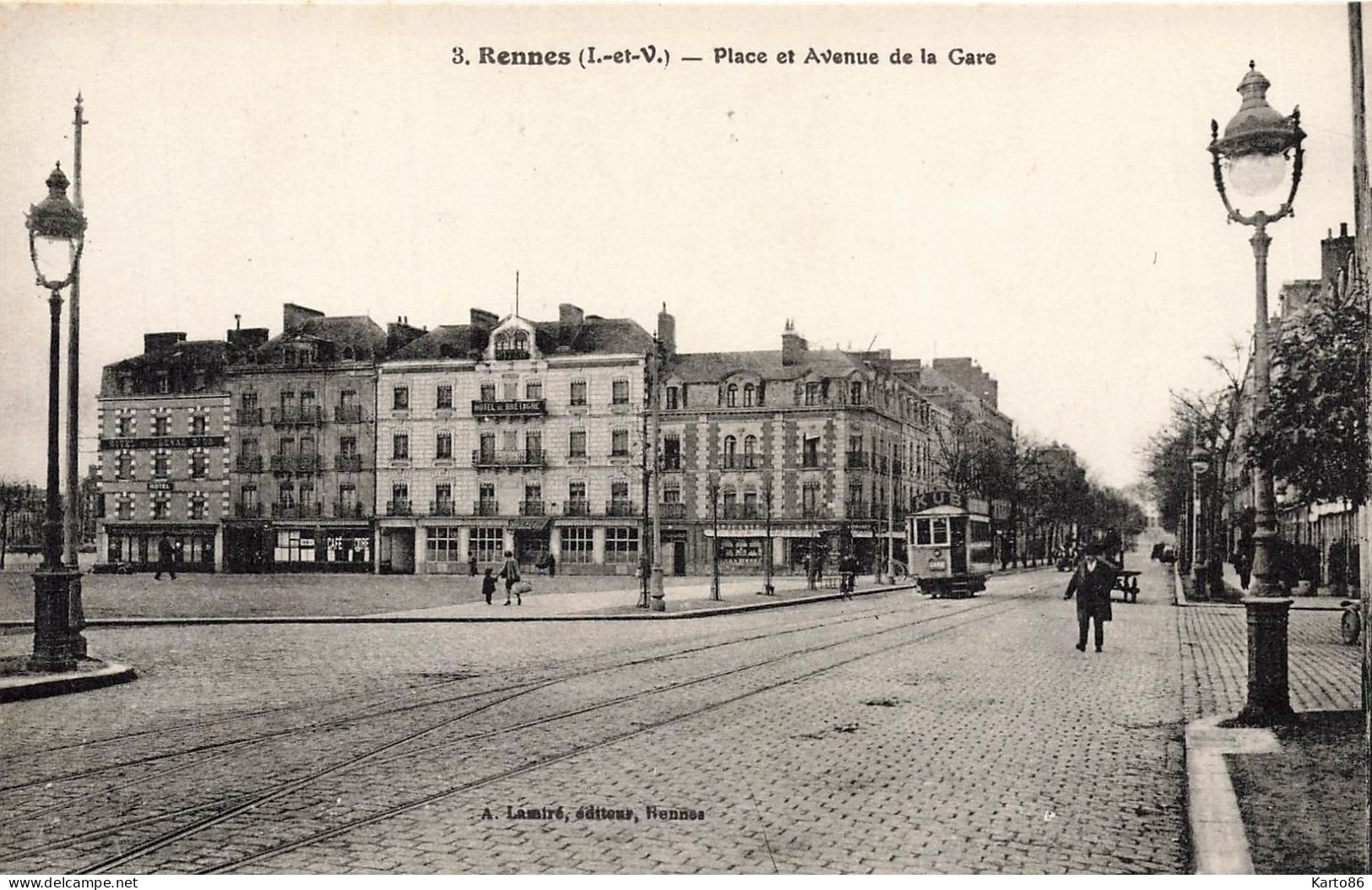 Rennes * Place Et Avenue De La Gare * Tramway Tram - Rennes