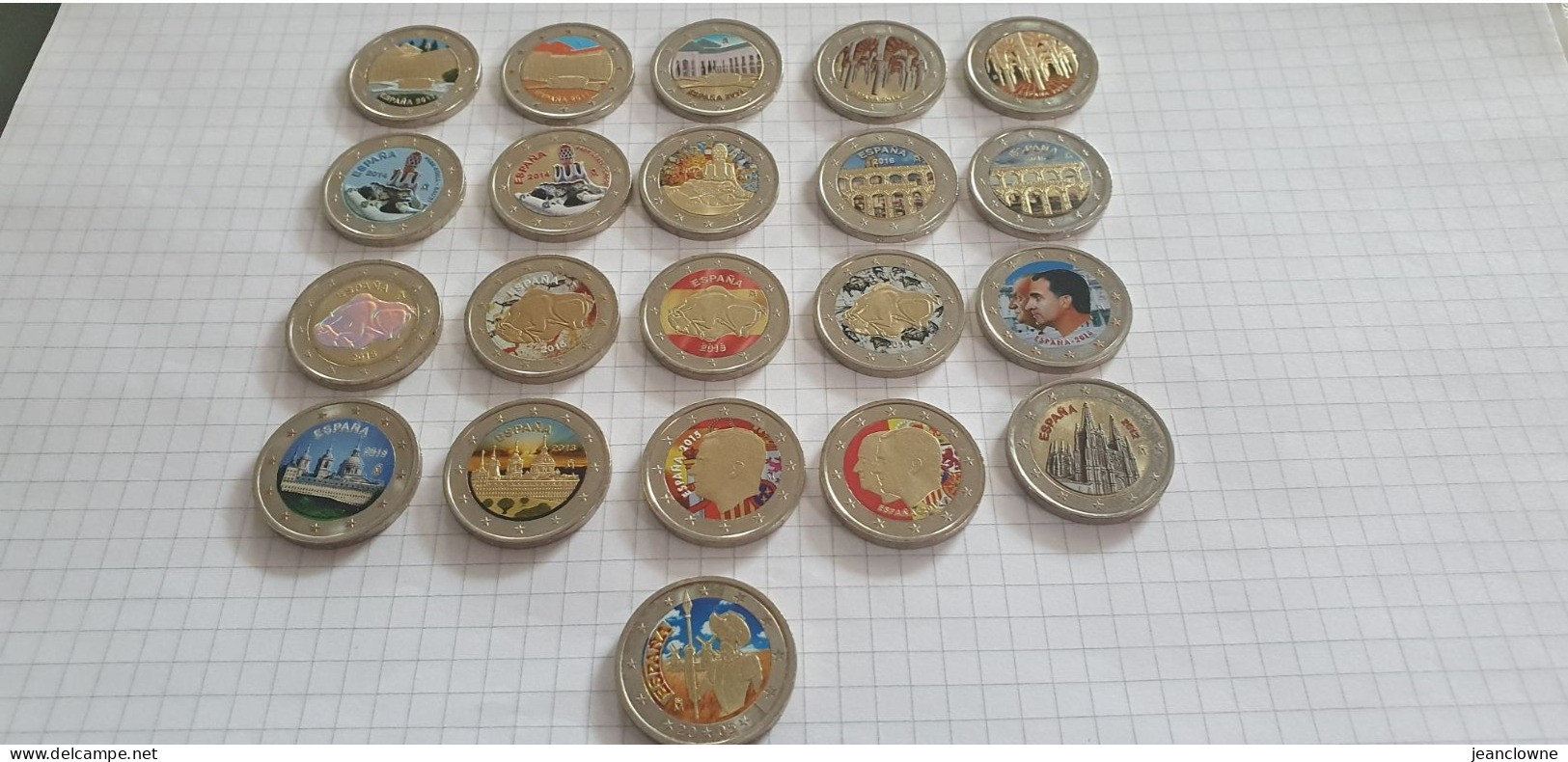 2 € COLORISEES ESPAGNE DIVERSES ANNEES - Espagne