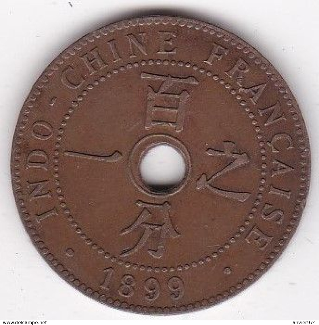 Indochine Française. 1 Cent 1899 A Paris. Bronze. Lec# 54, - Frans-Indochina