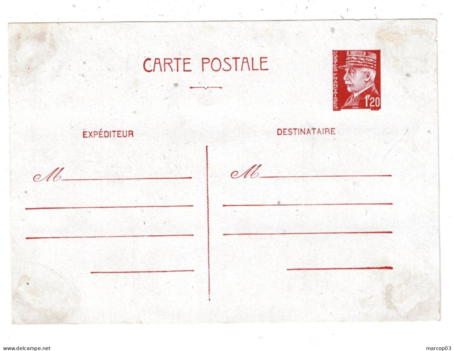 France N° 553 à 564 Oblitérés TAD Paris92 R Vignon 05/10/1942 Sur Verso Entier Postal 1,20 Frs Pétain TTB - 1921-1960: Modern Tijdperk