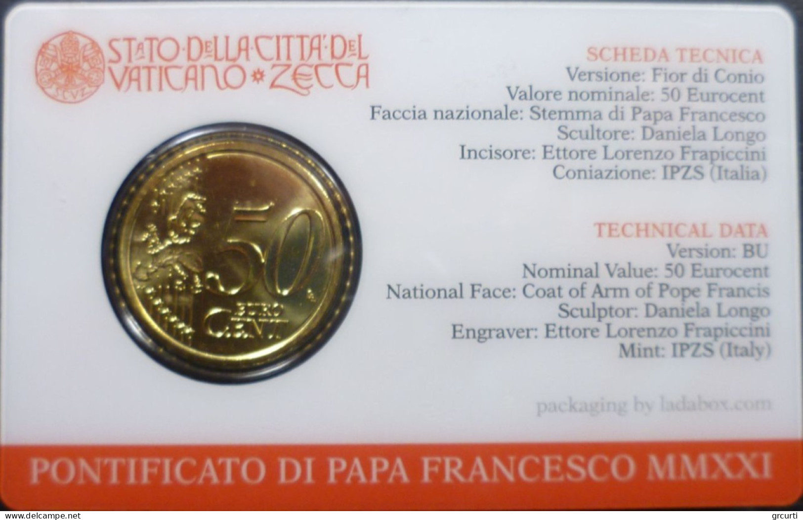 Vaticano - 50 Centesimi 2021 - Coincard N. 12 - UC# 6 - Vatikan