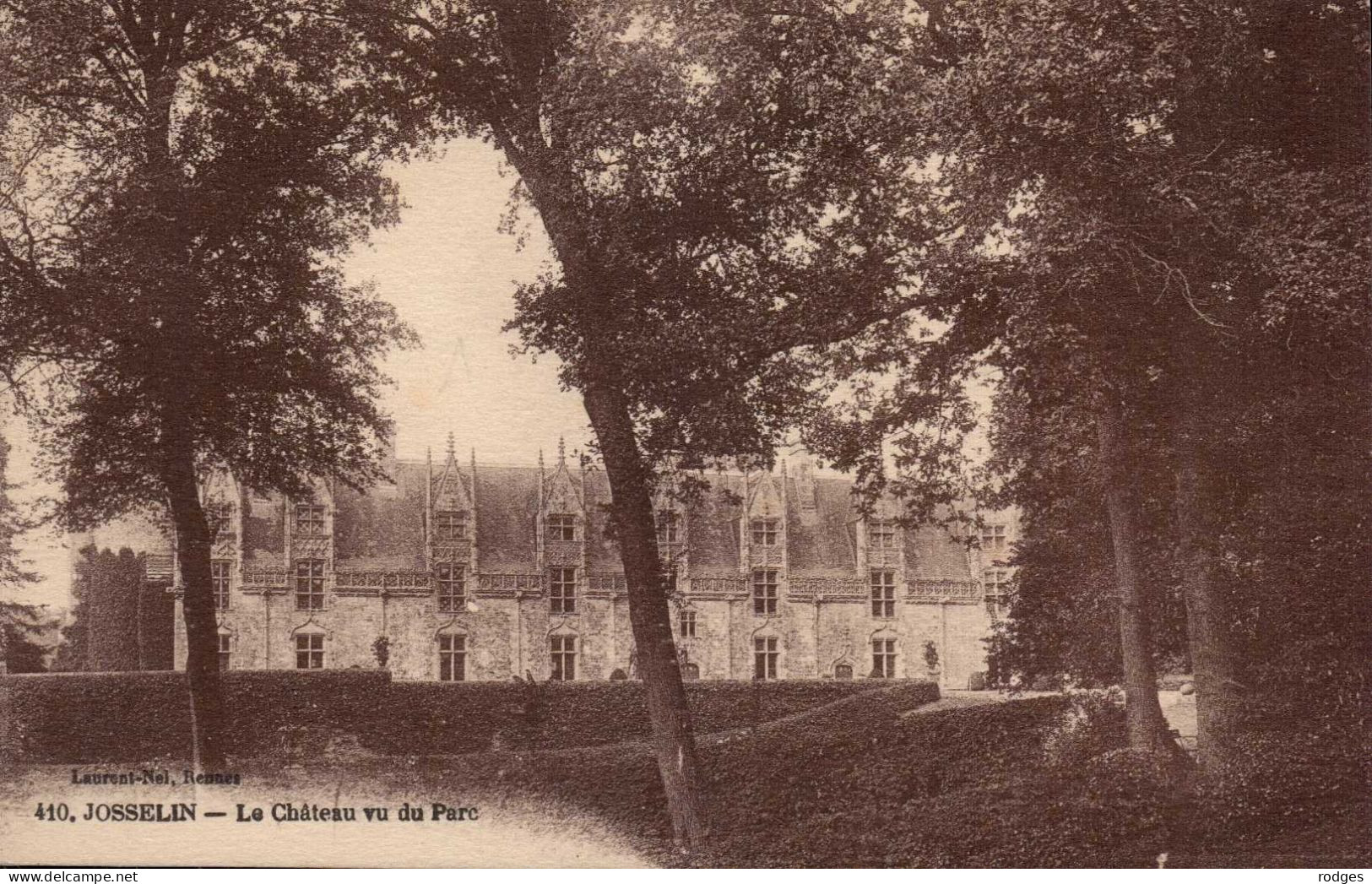 56 , Cpa  JOSSELIN , 410 , Le Chateau Vu Du Parc (15015.V.24) - Otros & Sin Clasificación
