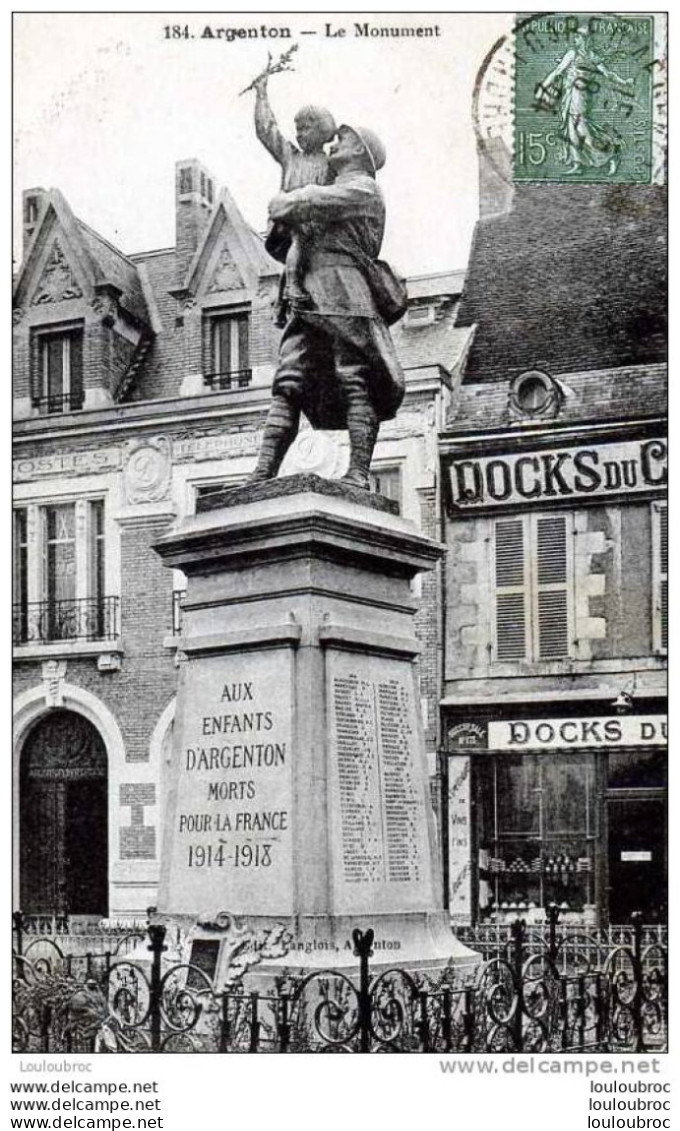 36 ARGENTON LE MONUMENT  ET DOCKS EDIT LANGLOIS - Sonstige & Ohne Zuordnung