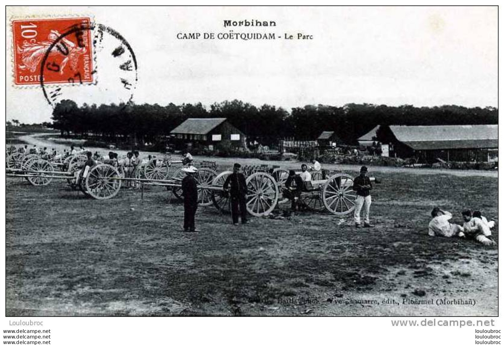 56 CAMP DE COETQUIDAM LE PARC MILITAIRE EDIT CHAMARRE VOYAGEE 1909 - Autres & Non Classés