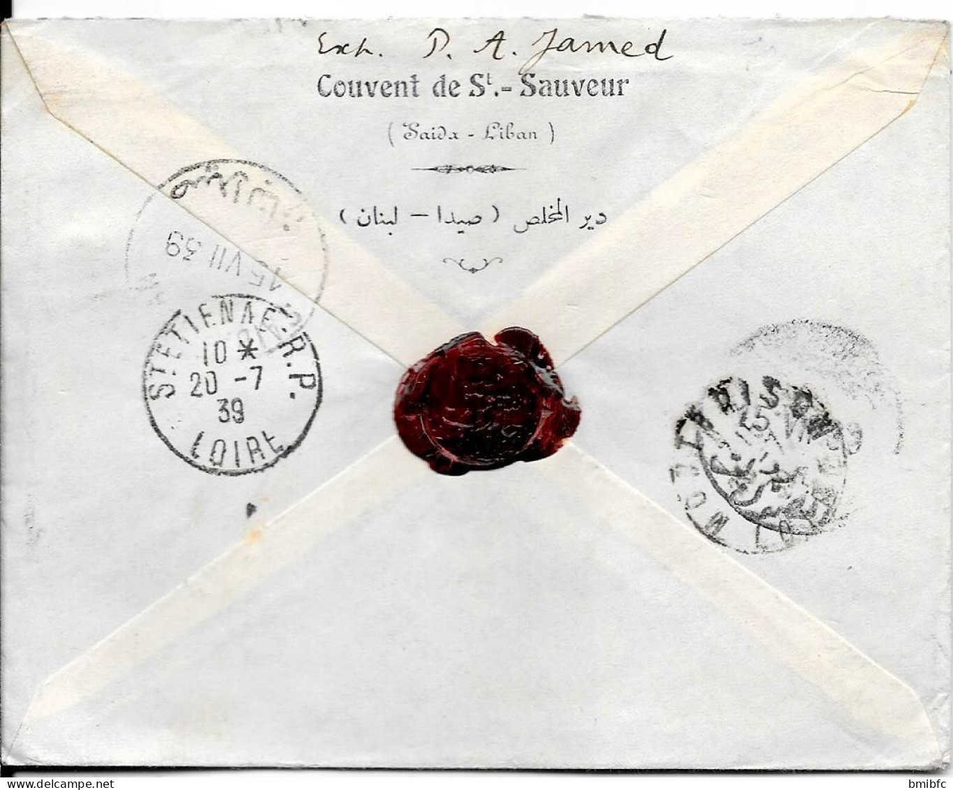 Sur Lettre En Recommandé 1939 - Lebanon