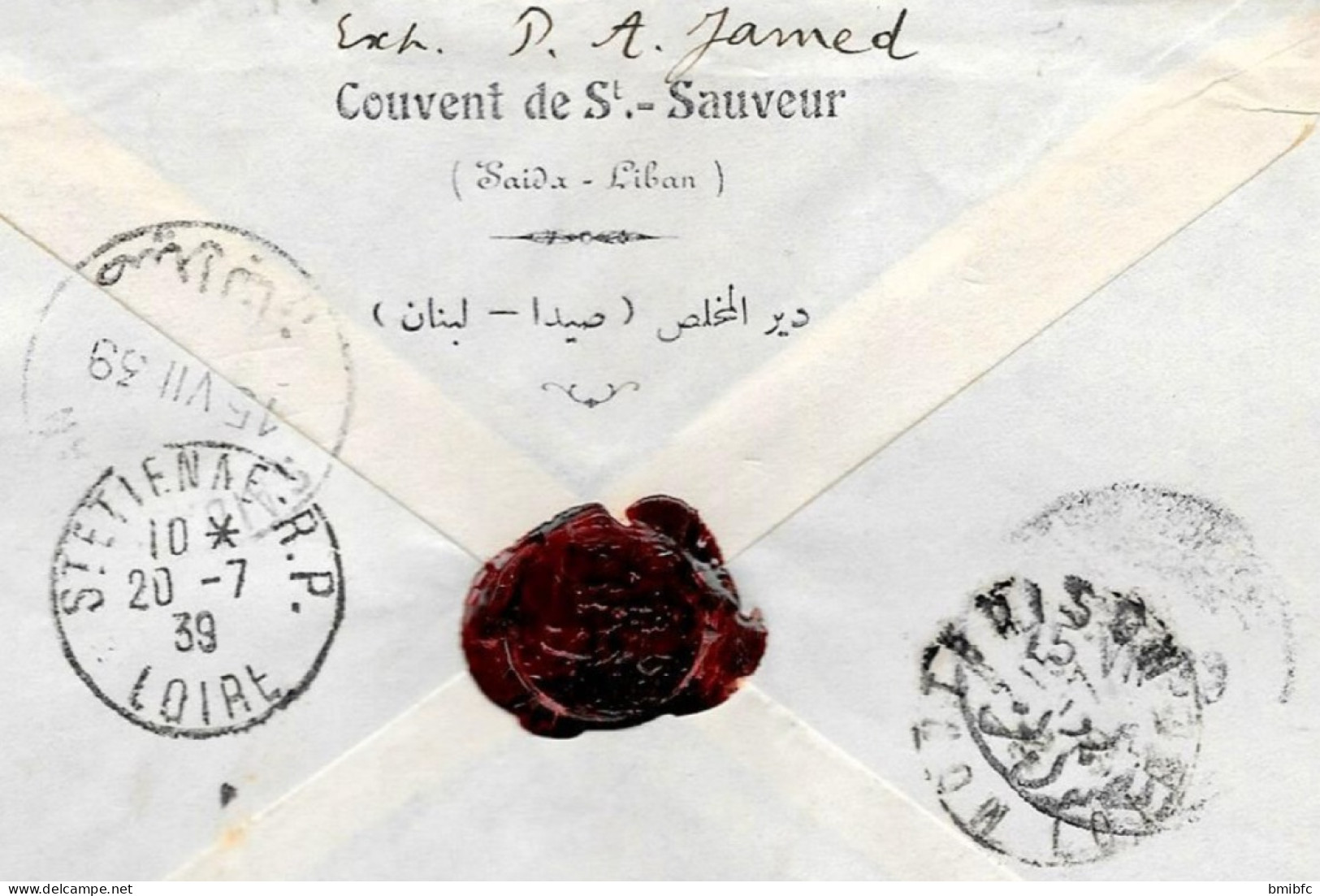 Sur Lettre En Recommandé 1939 - Lebanon