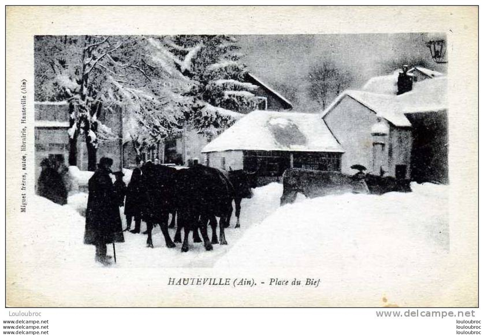 01 HAUTEVILLE PLACE DU BIEF EDIT MIGUET VOYAGEE 1927 - Hauteville-Lompnes