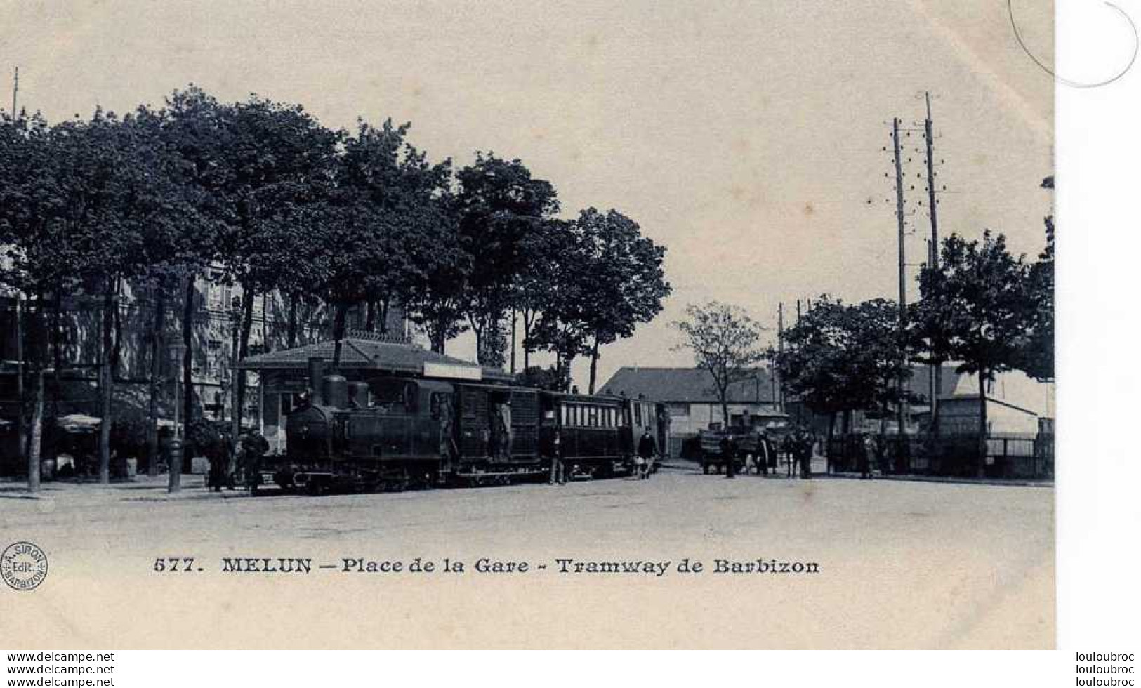 77 MELUN PLACE DE LA GARE TRAMWAY DE BARBIZON - Melun