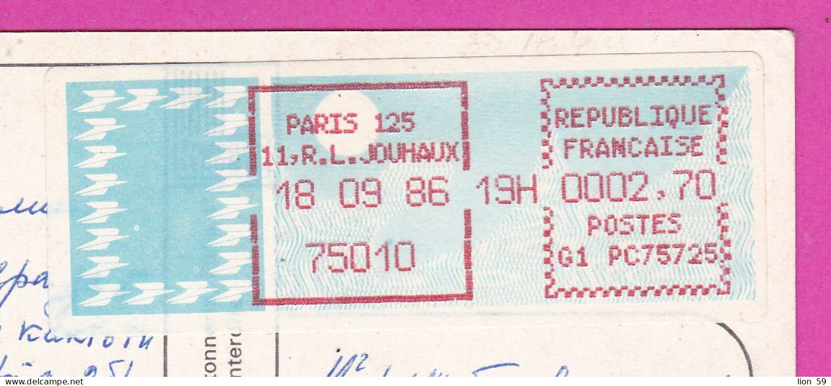 294101 / France - Notre-Dame De PARIS 5 View PC 1986 Paris USED 2.70 Fr. - 18.09.1986 Machine Stamps (ATM) - 1985 « Carrier » Papier