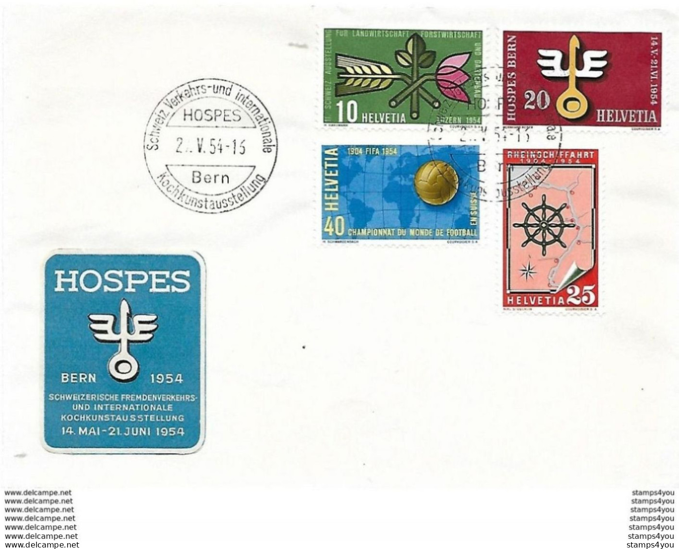 125 - 79 - Enveloppe Avec Oblit Spéciale "Hospes Bern 1954" - Postmark Collection