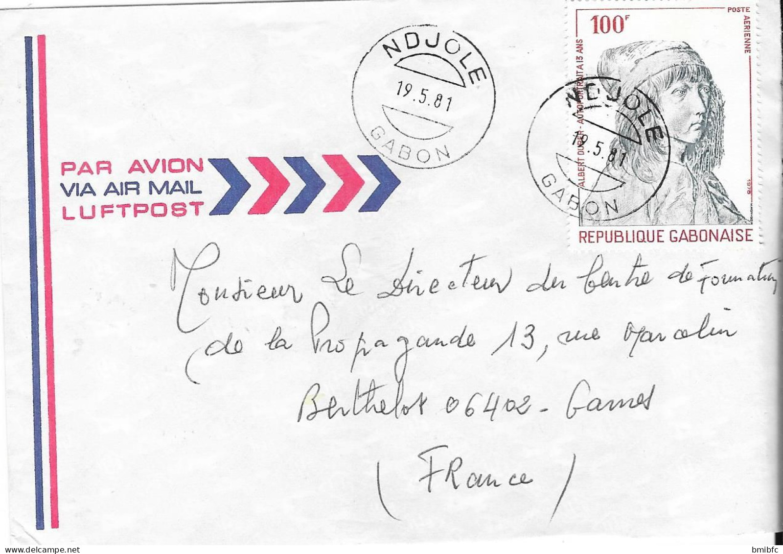 Sur Lettre Par Avion 1981 - Gabun (1960-...)