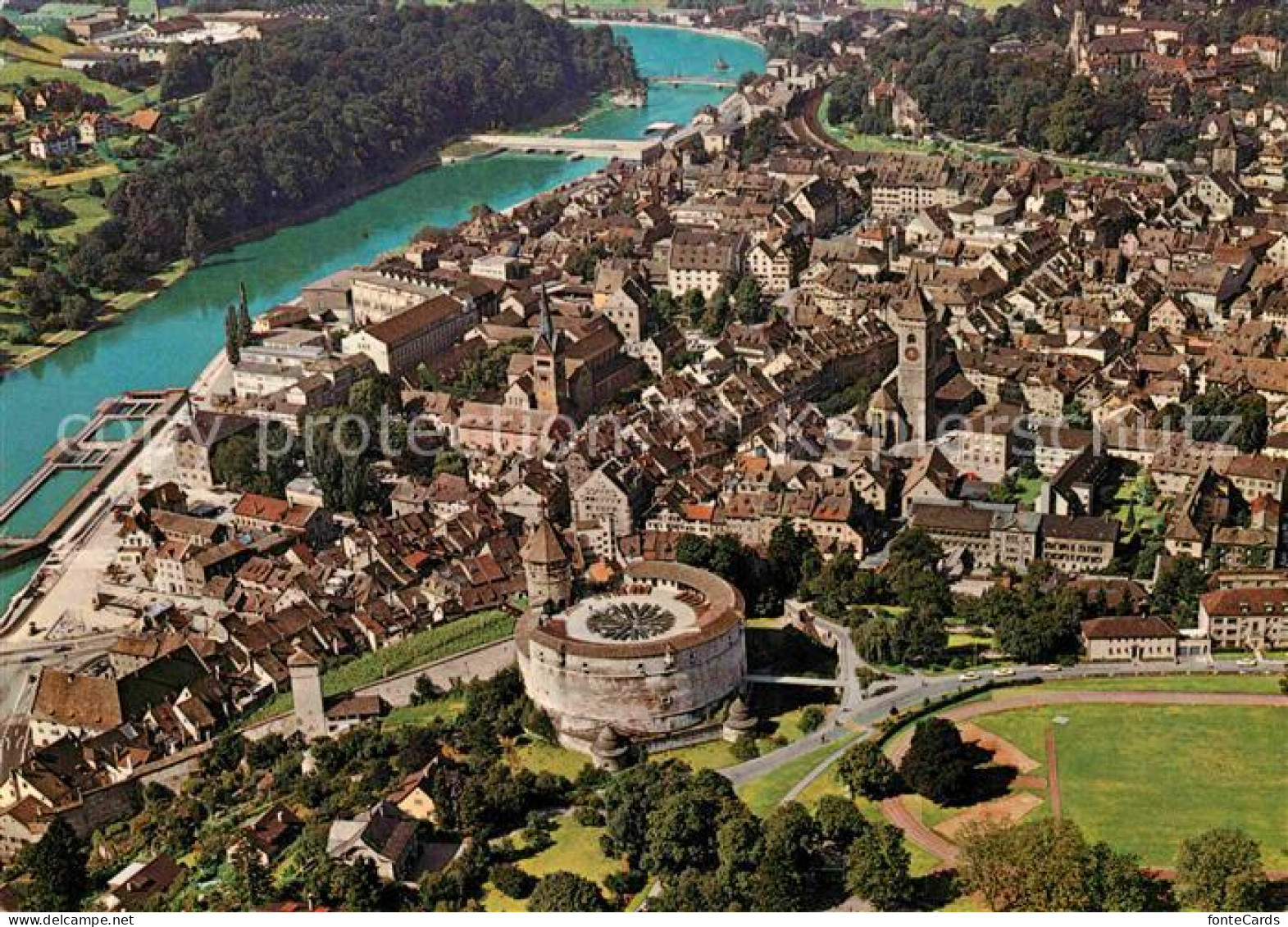 12774867 Schaffhausen SH Fliegeraufnahme Mit Munot Altstadt Und Rhein Schaffhaus - Andere & Zonder Classificatie